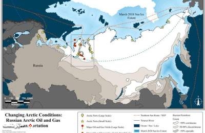 مسیر های دریایی تابستانی و زمستانی انتقال نفت و ال ان جی میادین قطبی روسیه| میز نفت